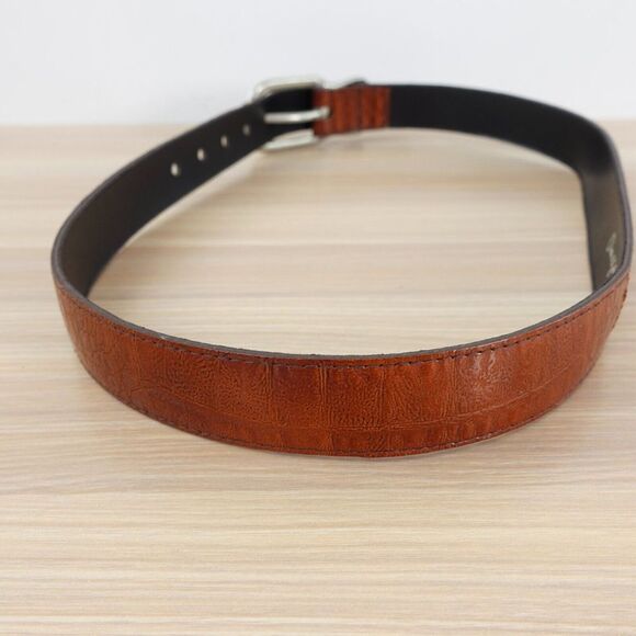 Vintage Crocodile Belt Small Exotic Leather Italian Dress Western Crocolux Omega - Picture 5 of 16